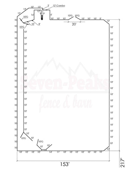 fence diagram layout with measurements
