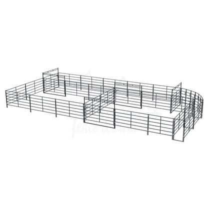livestock handling system with gates and panels