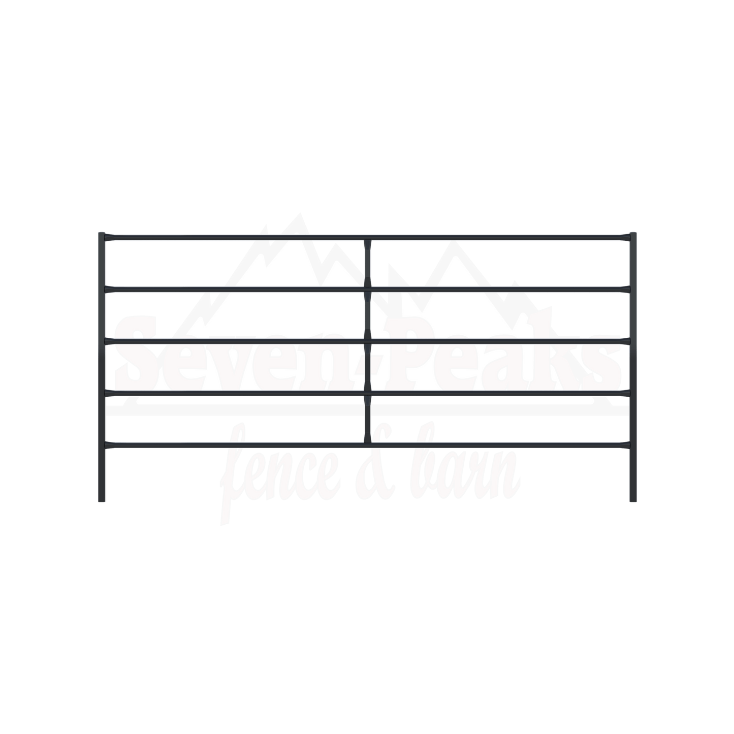 Seven Peaks Fence and Barn logo with mountain design