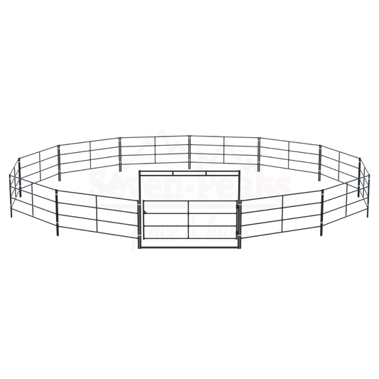 "seven peaks fence and barn logo with fence"