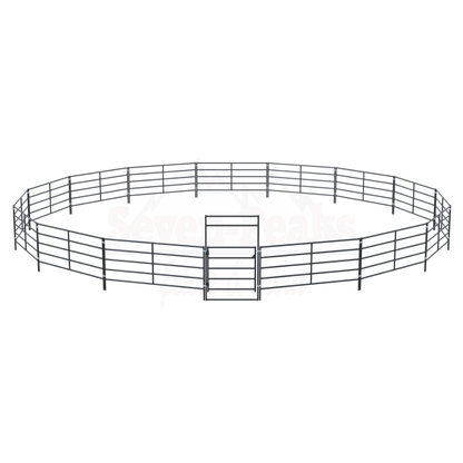 "Seven Peaks fence and barn logo with mountain design"