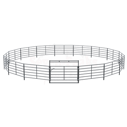 "seven peaks fence barn logo with round pen"