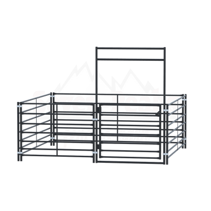 ```fence and railing logo with mountain design```
