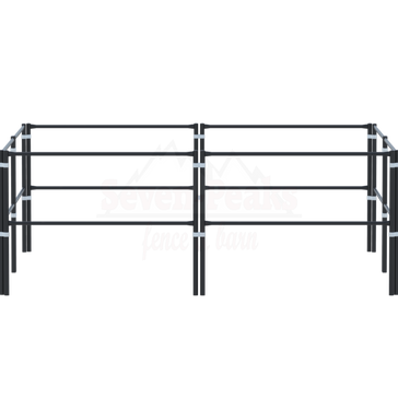 Seven Peaks fence panel black metal design.