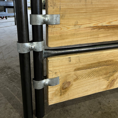 industrial metal and wood construction detail