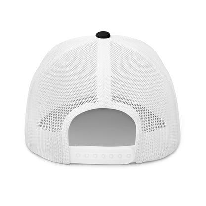 white mesh trucker hat back view