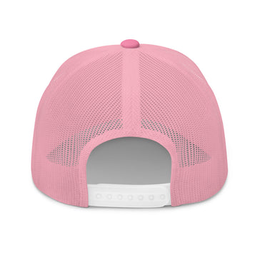 pink mesh trucker hat back view