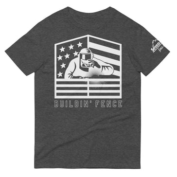 "buildin fence t-shirt welder design"
